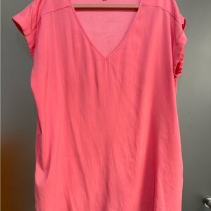 Express Coral V-Neck Blouse